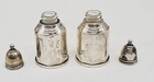 Crown Sterling Silver Salt   Pepper Shakers W Glass Liners 215 Gr 3 5  Weighted