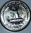 1964 Au Washington Quarter Philadelphia Mint  Misaligned Dye Strike On Reverse