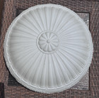 Vintage Frosted Glass Ceiling Light Shade 14  Fitter Floral Ribbon Edge Art Deco
