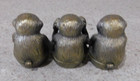 Vtg Brass Three Monkey Trinket Box See Hear Speak No Evil Jewel Eyes Magnetic