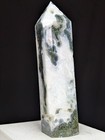 Moss Agate Tower Druzy Quartz Crystal Gemstone Large Big Tall Point