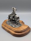 Western  edge Of The Herd  Hy Levens Small Pewter Sculpture 1976 Rare
