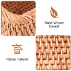 Hand-woven Rectangular Rattan Wicker Basket Fruit Tea Snack Bread Picnic 7260