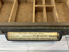 Vintage Letterpress Typeset Printers Tray Shadow Box Curio Wooden Shelf Hamilton