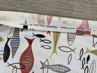 Vtg Barkcloth Curtains Cofabco Mcm Fish Fabric