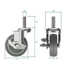 3 Inch Caster Wheels Threaded Stem Casters Set Of 4 Heavy Duty Swivel Wheel