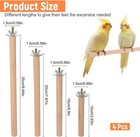 4 Pcs Bird Perches For Cage Parrot Perch  Wooden Parrots Pole Wood Stick Birds
