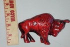 Vintage-style Cast Iron 4 5  Buffalo Gas  Coin Still Bank Red Paint Reproduction