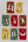 Vintage Cocktail Napkins Mcm Cats Leacock  Pattern  cat Nips  Set Of 8 Rare