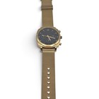 Unbranded Chronograph Watch Mens Os Gold Nwot Black Dial Mesh Band 5954 B