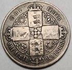 1872 Great Britain One 1 Florin  925 Silver Coin Queen Victoria Gothic Uk Gb-72h