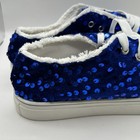 Women s Blue Sequin Casual Low-top Canvas Tennis Shoes Size Eu  42 Us Size 11