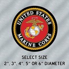 United States Marine Corps Seal Black   Red Laminated Sticker Choose Size 2-6 