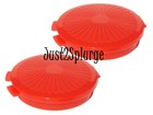 Tupperware Set 2 Pill Keepers Mini Round Hinged Clamshell Pocket Container Red