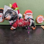 Dachshund Dog Hanging Tree Ornament Christmas Sweater Holiday Lights Santa Hat