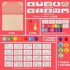 Montessori Wooden Educational Toys For 3-6 Year Olds counting   Color Sorting   