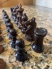 Vintage Chess Set 1970   s Lane Furniture Complete W  Carved Cherry Wood Pieces
