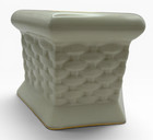 Vintage 1999 Lefton Basket Weave Pillar Candle Holder Porcelain Ivory Pedestal