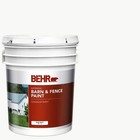 Behr White Exterior Barn Fence Paint Mildew Resistant Livestock Safe 5 Gallon