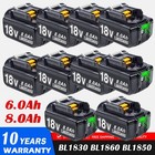 10 1pack 18v 3 8 0ah Battery For Makita 18 Volt Lxt Li-ion Bl1860 Bl1830 Bl1850