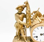 European Gilt Metal Mantel Clock Figural Sailor Late 19th Cen