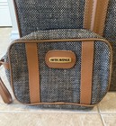 Fifth Avenue Vintage Luggage 2 Pc Set Suitcase Train Case Set Keys Retro Tweed
