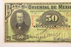 1914 Banco Oriental De Mexico Puebla 50 Pesos Note Xf  -   0488