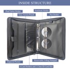Zippered Portfolio Binder With Handles Professional Faux Leather Padfolio 3 Ring