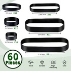 60 Mixed Count Heavy Duty Rubber Bands 6 Size Black Thick Wide Rubber Bands A   