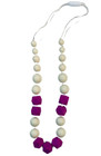 Lil Jumbl Fk020 Baby Teething Necklace Bpa Free Silicone White Violet