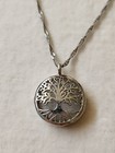Tree Of Life Pendant Locket With Crystal Inside Chain Necklace Sterling Silver