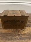 Vtg Anheuser-busch Inc  Budweiser St Louis  Mo 6 x4 x4  Wooden Crate Box Hinged