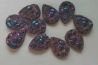 Craftbuddyus 10 Flatback Ab Purple Teardrop Resin Crystal Gems  12mm X 17mm