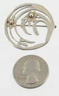 Antique Sterling Silver Art Nouveau Hand Made Drooping Flower Circle Pin 1 5 
