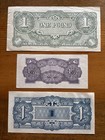 Japanese Invasion Money Banknotes Lot  1 Pound  1 Shilling  1 2 Shilling