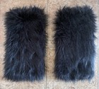 Women s Black Faux Fur Knee High Boot Cuffs Leg Warmers Footless  1 Pair Y2k