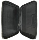New Medium Black Genuine Leather Bible book Cover Case Zippered Organizer