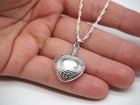 925 Sterling Silver Cremation Jewelry Memorial Heart  Ashes Keepsake Urn   