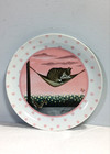Vintage Lowell Herrero Coffee Mug   Plate Set Cat In Hammock