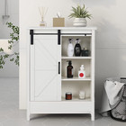 Bathroom Floor Cabinet Freestanding Storage Organizer Cabinet With Sliding Door