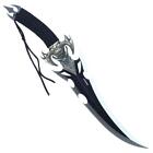 18 5  Fantasy Skull Fixed Blade Sword Black Hunting Dagger Knife W  Sheath Epic