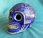 Day Of The Dead Mexican Ceramic Folk Art Skull Detailed Painting Mexico Calavera