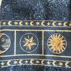 90s Springmaid Celestial Washcloth   Hand Towel  Navy Blue Sun Moon Stars Y2k