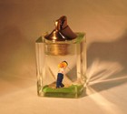 Vintage Lighter 1950s Golfer In Sand Trap Lucite Evan Table Lighter - Usa Seller
