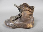 Vintage Antique Victorian Leather Baby Shoes Doll Booties 1800s