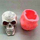 Patterned Skull Silicone Mold Resin Gypsum Epoxy Embossed Realistic Skulls Mould