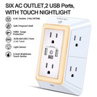 Multi Plug Outlet Surge Protector Yishu 3 Sided Power Strip With 6 Ac Outlet