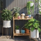 Threshold Set Of 2 Round Iron Planter Pot With Stands Indoor outdoor  White gold