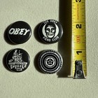 Obey Giant Pin Set Lot Of 4 Black Skater Graffiti Art Free Shipping