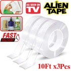 10ft X 3pcs Alien Nano Magical Tape Double Sided Traceless Washable Adhesive Gel